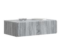 vidaXL Mesa auxiliar montada en la pared Sonoma gris 59 x 34,5 x 17 cm, mesa de salón moderna, rectangular, estante de pared, funcional y minimalista, para un perfecto orden en casa
