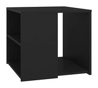 vidaXL Mesa Auxiliar Muebles Mobiliario Sofá Café Centro Salón Sala de Estar Libros Estante Estable Decoración de Contrachapada Negro 50x50x45 cm