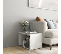 vidaXL Mesa Auxiliar Muebles Mobiliario Sofá Café Centro Salón Sala de Estar Libros Estante Estable Decoración de Contrachapada Blanco 59x36x38 cm