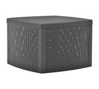 vidaXL Mesa Auxiliar Patio Exterior Almacenamiento Jardín Aire Libre Decoración Restaurante Comedor Tablero Balcón Cocina de Plástico Gris Antracita