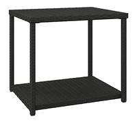 vidaXL Mesa Auxiliar ratán sintético Negro 55x45x49 cm, Mesa de Centro, mesita Auxiliar, Mesa Auxiliar de salón, Mesa, mesita para lámpara