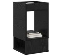 vidaXL Mesa Auxiliar Roble Negro 30 x 30 x 56 cm Madera de ingeniería, Mesa Lateral Rectangular para la Sala de Estar, Mueble Moderno de Acento, Almacenamiento útil, mesas funcionales para Interiores