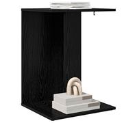 vidaXL Mesa auxiliar roble negro 45 x 40 x 62,5 cm madera construida, mesa de acento, mesa auxiliar compacta, decoración rectangular para el hogar, decoración funcional para sala de estar, interior