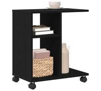 vidaXL Mesa Auxiliar Roble Negro 50 x 30 x 55 cm Madera de ingeniería | Súper fácil de mover, Tiene mucho espacio para lo que necesites, Líneas elegantes que se adaptan a la decoración actual