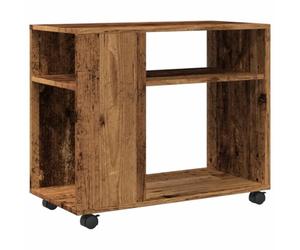 vidaXL Mesa Auxiliar rodante Madera ingeniería Envejecido 70x35x60 cm