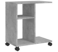 vidaXL Mesa Auxiliar Ruedas Madera ingeniería Gris hormigón 50x30x55cm, mesita Auxiliar, Mesa Auxiliar de sofá, mesita de salón, Mesa Decorativa