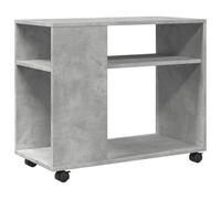 vidaXL Mesa Auxiliar Ruedas Madera Ingeniería Gris Hormigón 70x35x60cm