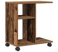 vidaXL Mesa Auxiliar Rústica Madera Sólida Recuperada Acabado Envejecido Multi Funcional Pequeña Acento para Sala de Estar y Oficina Soporte para Plantas Decoración Encantadora de Madera Natural