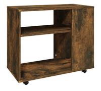 vidaXL Mesa Auxiliar Sala de Estar Salón Sofá Café Mesita Centro Lateral Muebles Mobiliario Habitación Madera Contrachapada Roble Ahumado 70x35x55 cm