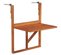 Mesa de balcón colgante madera de acacia maciza 64,5x44x80 cm