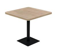 vidaXL Mesa Cuadrada Bar Bistró 80x80x75 Acero Roble Mesilla Mueble Auxiliar