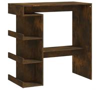 vidaXL Mesa Bar con Estante Desayuno Vino Cerveza Bistró Cocina Comedor Salón Sala de Estar Muebles Contrachapada Roble Ahumado 100x50x101,5 cm
