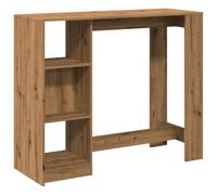 vidaXL Mesa Bar con Estante Madera Roble artisian 124x46x103,5 cm