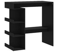 vidaXL Mesa Bar Estante Almacenaje Desayuno Vino Cerveza Bistró Cocina Comedor Salón Sala de Estar Muebles Madera Contrachapada Negro 100x50x101,5 cm