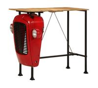 Vidaxl mesa bar tractor madera maciza mango rojo y marrón 55x120x107cm