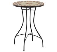 Mesa Bistró De Mosaico Cerámica Terracota Y Blanco Ø50x70 Cm Vidaxl
