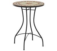 Mesa Bistró De Mosaico Cerámica Terracota Y Blanco Ø50x70 Cm Vidaxl