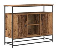 vidaXL Aparador de Madera Envejecida y Acero 100x35x80 cm
