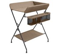 vidaXL Mesa Cambiadora Cambiar Pañales Bandeja Cambiador Bebés Niños Infantil Primera Infancia Cuarto de Baño Plegable Hierro Gris Taupe