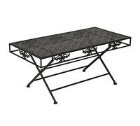 vidaXL Mesa Centro 100x50x45 cm Negro Metal Plegable Estilo Vintage Consola