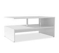 vidaXL Mesa de centro de madera aglomerada 90x59x42cm blanca
