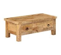 vidaXL Mesa Centro Mobiliario Decoración Hogar Mesas Comedor Muebles Oficina Accesorios Articulos Casa 90x40x35cm Madera Maciza de Mango y Acero