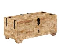 vidaXL Mesa Centro Mobiliario Decoración Hogar Mesas Comedor Muebles Oficina Accesorios Articulos Casa 80x40x35cm Madera Maciza de Mango y Acero