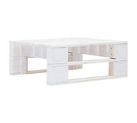 vidaXL Mesa Centro Palets Jardín Otomana Palés Exterior Reposapiés Mueble Pallet Patio Terraza/Interior Madera Pino Impregnada Certificada Blanco