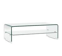 vidaXL Mesa Centro Vidrio Templado Transparente Mobiliario Hogar Decoración Moderna Estilo Minimalista Atemporal Vidrio Seguro Resistente 98x45x31cm