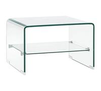 vidaXL Mesa Centro Vidrio Templado Transparente Mobiliario Hogar Decoración Moderna Estilo Minimalista Atemporal Vidrio Seguro Resistente 50x45x33cm