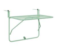 vidaXL Mesa Colgante Plegable de Balcón - Verde Menta, 60x40 cm, Acero