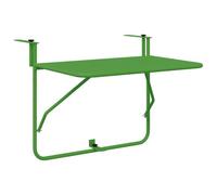 vidaXL Mesa Colgante Verde para Exterior de - 60 x 39.5 cm - Montada en la Pared - Altura Ajustable - Plegable - Diseño de Acero - Ideal para Balcones - Estilo contemporáneo cenas y