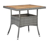 Mesa Comedor Para Jardín Ratán Sintético Madera De Acacia Gris Vidaxl
