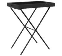vidaXL Mesa con Bandeja Plegable ratán sintético Negro 65x40x75 cm