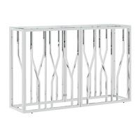 Mesa Consola Acero Inoxidable Y Vidrio 110x30x70 Cm Vidaxl