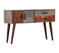 vidaXL Mesa Consola Auxiliar Centro Aparador Salón Comedor Casa Hogar Mobiliario Muebles Habitación Decoración 120x35x75 cm Gris Madera Acacia Maciza