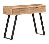 vidaXL Mesa Consola Bordes Naturales Entrada Acento Pasillo Vestíbulo Recibidor Auxiliar Decoración Escritorio Mueble 100x35x76 cm Madera de Acacia