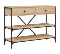 vidaXL Mesa Consola cajones estantes Madera de ingeniería Roble Sonoma