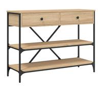 vidaXL Mesa Consola cajones estantes Madera de ingeniería Roble Sonoma