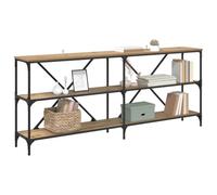 vidaXL Mesa Consola con Estante Roble Artesanal 180 x 30 x 75 cm, Mesa Consola de Almacenamiento Ampliado, Diseño Industrial para Entrada, Exhibición Estrecha, Muebles Contemporáneos para Pasillos, E