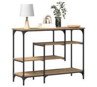 vidaXL Mesa Consola con Estante Roble Artisan 100 x 35 x 75 cm, Mesa Consola Moderna Rectangular, Solución de Almacenaje Industrial para Sala, Entrada, Diseño Compacto, Decoración Urbana