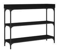vidaXL Mesa Consola con estantes Negro 100x30x80 cm