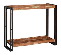 vidaXL Mesa Consola de 90 x 75 x 33 cm Hecha de Madera Maciza recuperada, Multicolor, con Estructura de Hierro. Es Ideal para un Estilo Industrial y decoración Urbana en Interiores. Está Hecha a Mano
