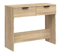 vidaXL Mesa Consola de Entrada Auxiliar Pasillo Espejo Decorativa Moderna Salón Sofá Cajones Almacenamiento Madera Contrachapada Color Roble