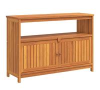 vidaXL Mesa consola de jardín para exteriores, sofá lateral, pasillo, con extremo de madera, mesa de consola con almacenamiento, 110 x 35 x 75 cm, madera maciza de acacia