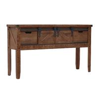 vidaXL Mesa consola madera de abeto maciza Marrón 131x35,5x75 cm