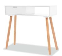 vidaXL Mesa consola de madera maciza de pino blanca 80x30x72 cm