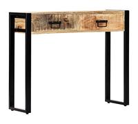 vidaXL Mesa Consola 90x30x75cm Mobiliario de Hogar Casa Encanto Rústico Decoración Acabado Cepillado Resistente Duradera Madera Maciza de Mango