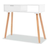 vidaXL Mesa consola Pino 80x30x72 cm Madera Blanco – Aparador mueble auxiliar