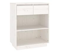 Vidaxl mesa consola de madera maciza de pino blanco 60x34x75 cm